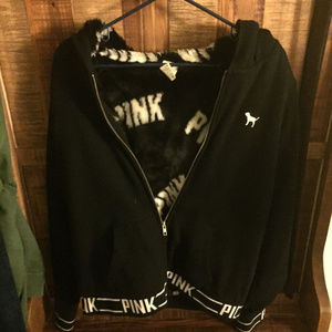 PINK Fur Lined Hoodie